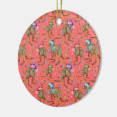 Aangepaste kerstkerst Kangaroo Roze keramische orn Keramisch Ornament (Links)