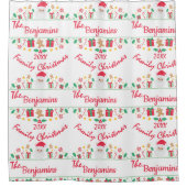 Aangepaste kerstkerst met de moderne Rode Kerstma Douchegordijn (Voorkant)