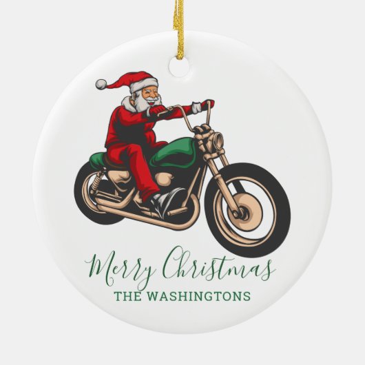 Aangepaste kerstkerstdagen voor fietsen keramisch ornament (Achterkant)