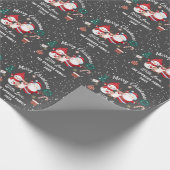Aangepaste kerstkerstkerstfeestdag cadeaupapier (Hoek)