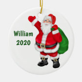 Aangepaste kerstkerstkerstkerstkerstkerstkerstkers keramisch ornament (Voorkant)