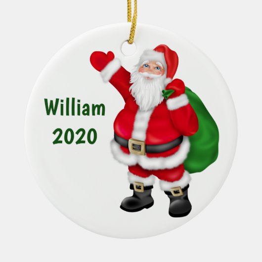 Aangepaste kerstkerstkerstkerstkerstkerstkerstkers keramisch ornament (Voorkant)