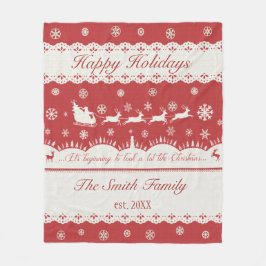 Aangepaste kerstkerstkerstkerstkerstman en deer Fl Fleece Deken