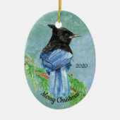 Aangepaste kerstkerstkerstkraag keramisch ornament (Voorkant)