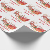 Aangepaste kerstkerstkerstman met Waterverf Cadeaupapier (Hoek)