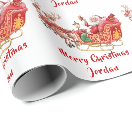 Aangepaste kerstkerstkerstman met Waterverf Cadeaupapier (Rol Hoek)