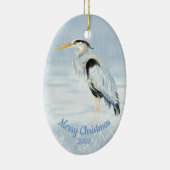 Aangepaste kerstkerstWaterverf - Grote Blauwe Hero Keramisch Ornament (Rechts)