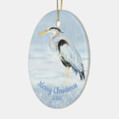 Aangepaste kerstkerstWaterverf - Grote Blauwe Hero Keramisch Ornament (Links)