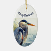 Aangepaste kerstkerstWaterverf - Grote Blauwe Hero Keramisch Ornament (Rechts)