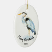 Aangepaste kerstkerstWaterverf - Grote Blauwe Hero Keramisch Ornament (Rechts)