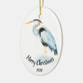 Aangepaste kerstkerstWaterverf - Grote Blauwe Hero Keramisch Ornament (Links)
