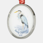 Aangepaste kerstkerstWaterverf - Grote Blauwe Hero Metalen Ornament (Links)