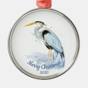 Aangepaste kerstkerstWaterverf - Grote Blauwe Hero Metalen Ornament