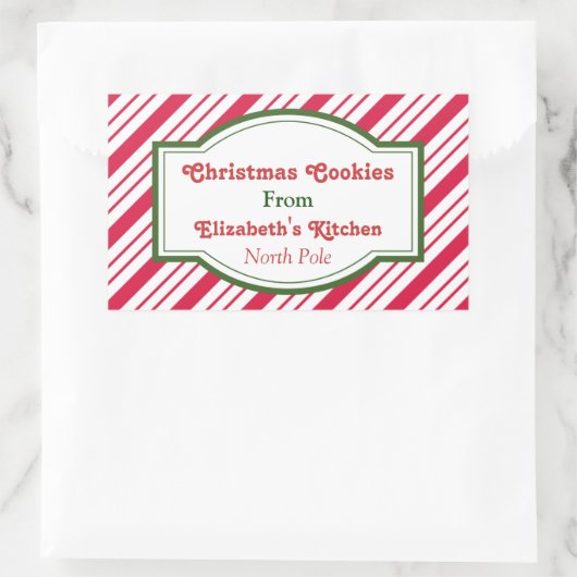 Aangepaste kerstkeuken-stickers rechthoekige sticker (Tas)