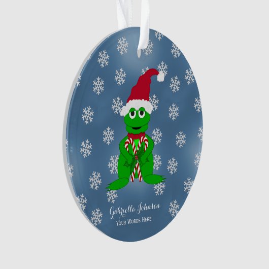 Aangepaste kerstkikkervervormingen ornament (voorkant)