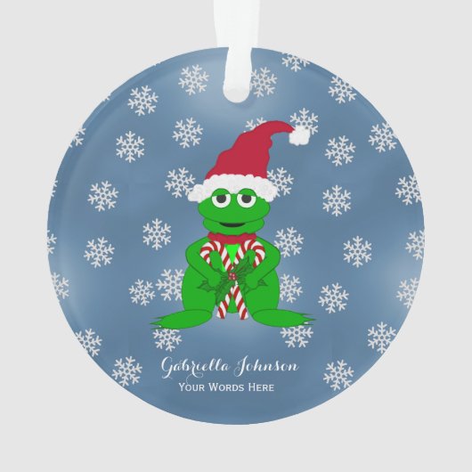 Aangepaste kerstkikkervervormingen ornament (achterkant)