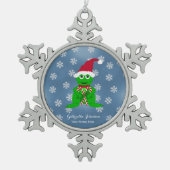 Aangepaste kerstkikkervervormingen tin sneeuwvlok ornament (Voorkant)