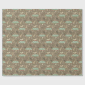 Aangepaste kerstkleppen voor Retro Candy Canes Cadeaupapier (Vlak)