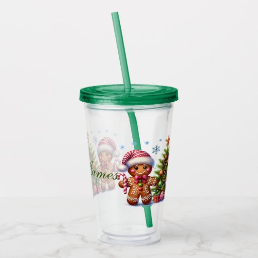 Aangepaste kerstkoekjes acryl drinkbeker (Links)