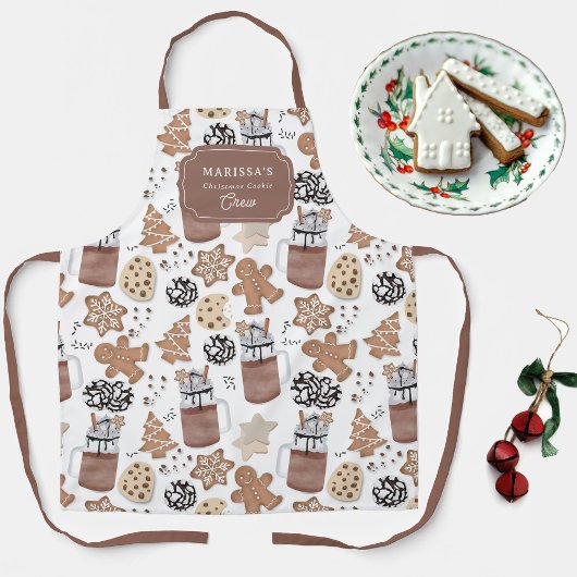 Aangepaste kerstkoekjes bakploeg gepersonaliseerd schort