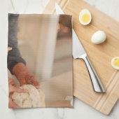 Aangepaste kerstkoekjes bakploeg gepersonaliseerd theedoek (Quarter Fold)