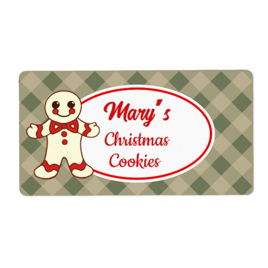 Aangepaste kerstkoekjes etiketten (Voorkant)