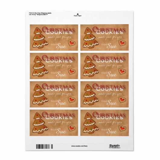 Aangepaste Kerstkoekjes Speciaal voor u Labels (Full Sheet)