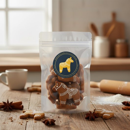 Aangepaste kerstkoekjeszaak ronde sticker