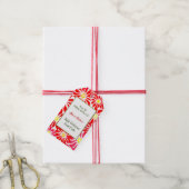 Aangepaste kerstkokenkitchen-tag met rode poinsett cadeaulabel (Met Touw)