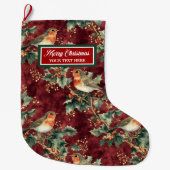 Aangepaste Kerstkous Gepersonaliseerde Waterverf Grote Kerstsok (Voorkant)