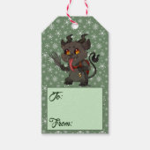 Aangepaste kerstkrampus cadeaulabel (Voorkant)