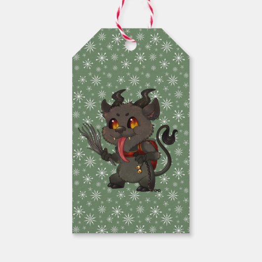 Aangepaste kerstkrampus cadeaulabel (Achterkant)