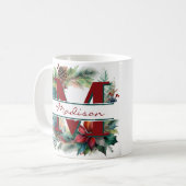 Aangepaste kerstkrans koffiemok (Voorkant links)