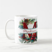 Aangepaste kerstkrans koffiemok (Links)