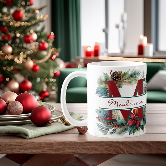 Aangepaste kerstkrans koffiemok