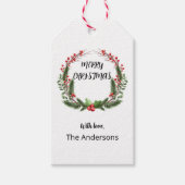 Aangepaste Kerstkrans met bessen Cadeaulabel (Voorkant)