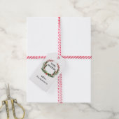 Aangepaste Kerstkrans met bessen Cadeaulabel (Met Touw)