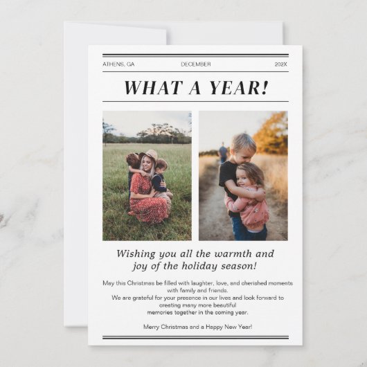 Aangepaste Kerstkrant Hoesje Groeten Kaart (Achterkant)