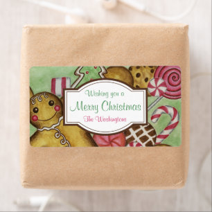 Aangepaste kerstlabels voor ontbijtbrood etiket