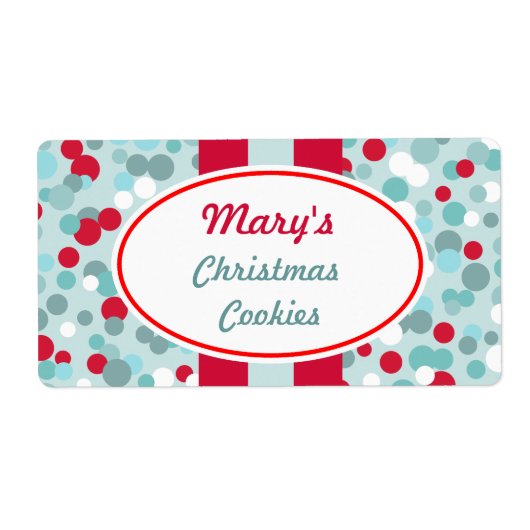 Aangepaste kerstlabels voor Stippen Etiket (Voorkant)