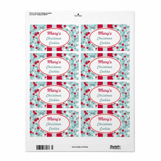 Aangepaste kerstlabels voor Stippen Etiket (Full Sheet)