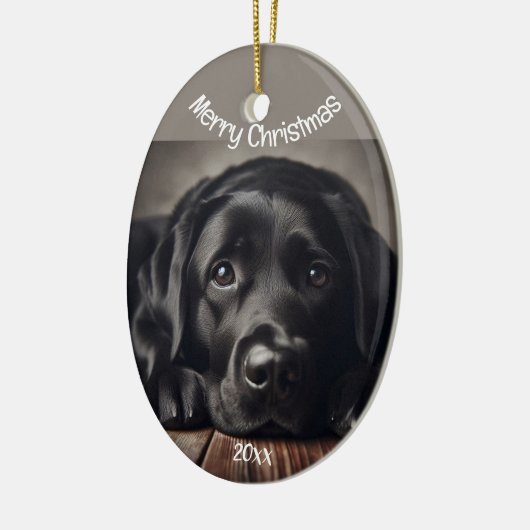 Aangepaste kerstlabrador Retriever Keramisch Ornament (Links)