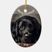 Aangepaste kerstlabrador Retriever Keramisch Ornament (Voorkant)