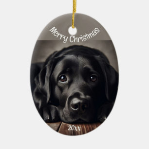 Aangepaste kerstlabrador Retriever Keramisch Ornament