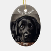 Aangepaste kerstlabrador Retriever Keramisch Ornament (Achterkant)