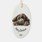 Aangepaste kerstlabrador Retriever Keramisch Ornament (Rechts)