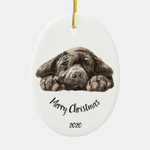 Aangepaste kerstlabrador Retriever Keramisch Ornament