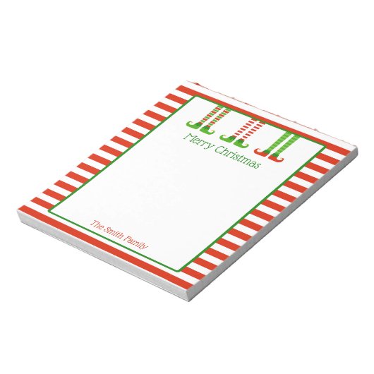 Aangepaste kerstlaptop | Festive Elves Notitieblok (Linkerzijde)