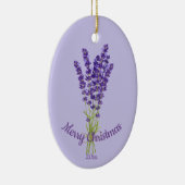 Aangepaste kerstlavender Garden Flowers Keramisch Ornament (Rechts)