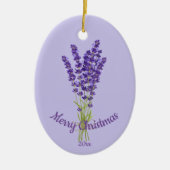 Aangepaste kerstlavender Garden Flowers Keramisch Ornament (Voorkant)